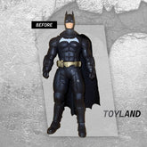 Batman action figure on a gray background with 'Before' and 'Toyland' text.